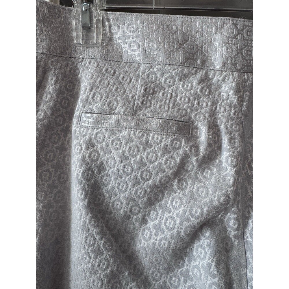 CACHE Silver and White embroidered dress straight Pants, Zipper Hems, Size 10 - Picture 9 of 9
